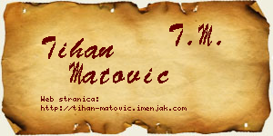 Tihan Matović vizit kartica